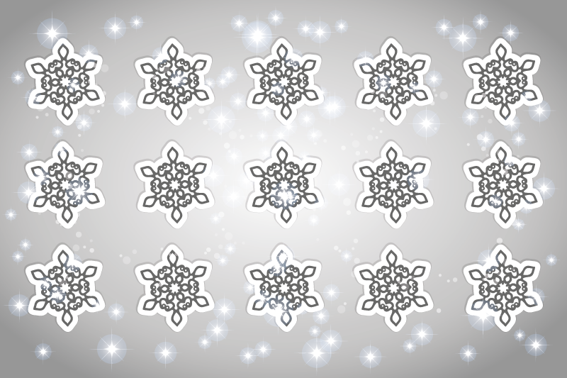 Snowflakes grey background Christmas placemats - TenStickers