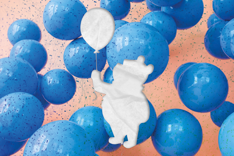 Children placemats bear with balloon design - TenStickers