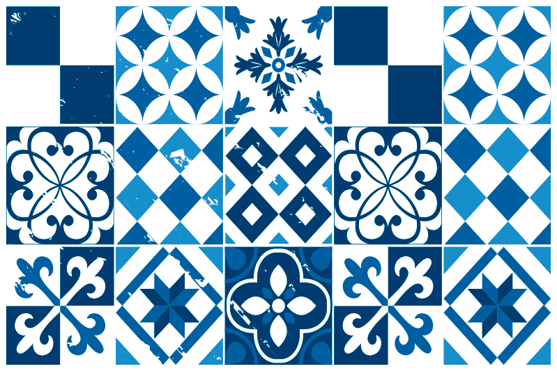 Textured placemats geometric tile design - TenStickers