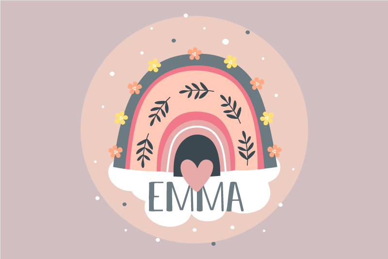 Rainbow with names for Personalised placemats - TenStickers