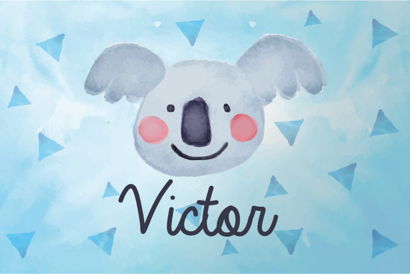Children placemats cute koala face - TenStickers