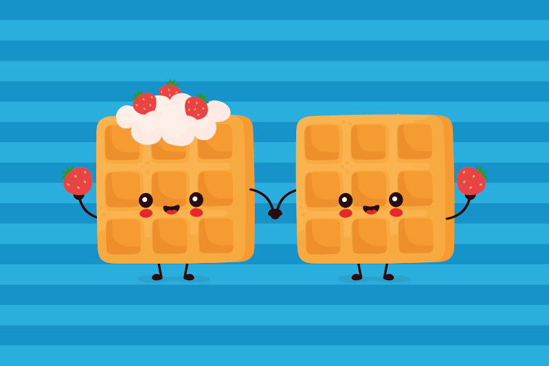 Children placemats happy waffle friends - TenStickers