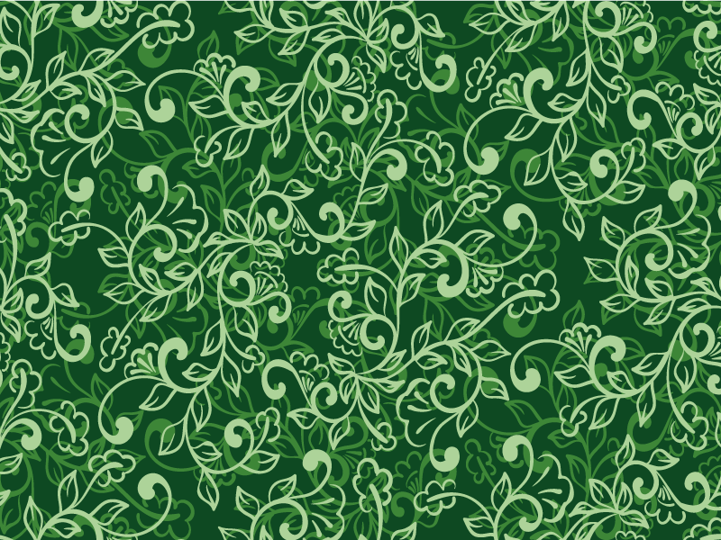 Textured placemats floral green design - TenStickers