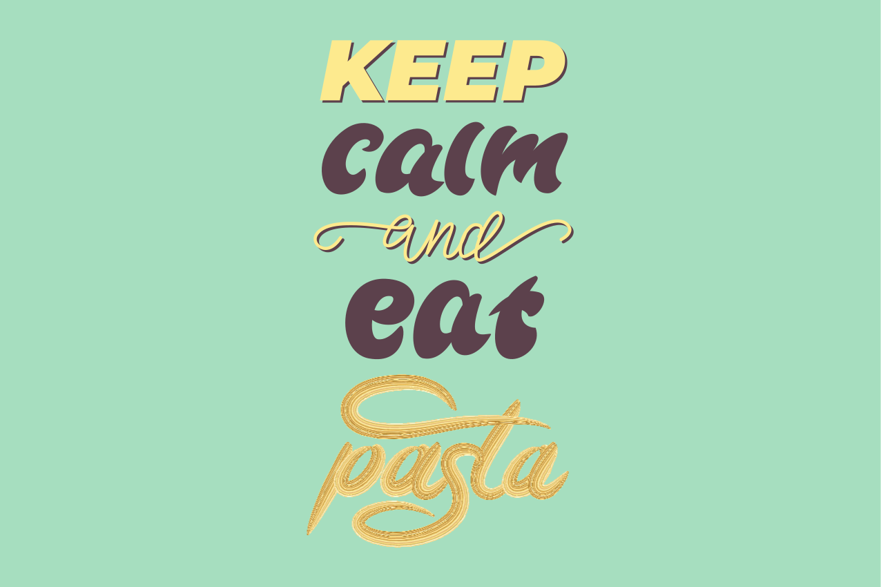 Quote placemats keep calm and enjoy pasta - TenStickers