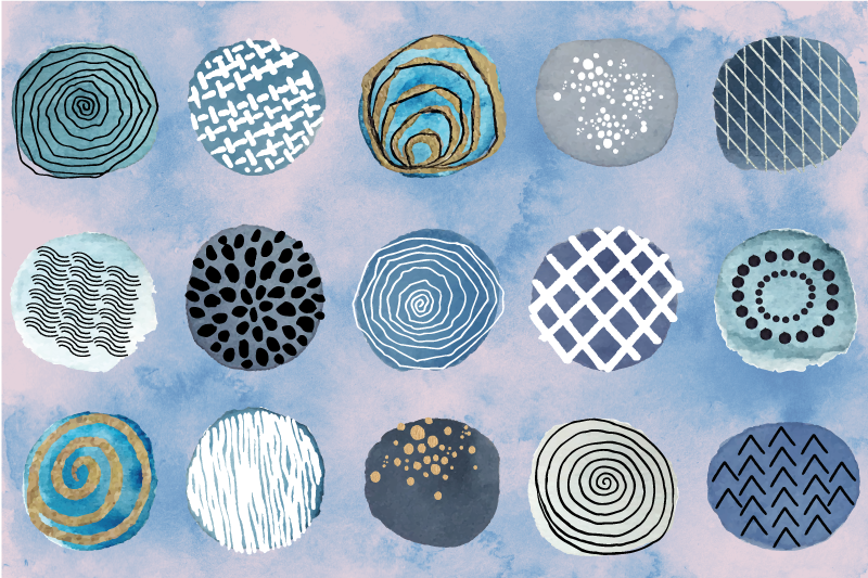 Textured placemats with circular pattern design - TenStickers