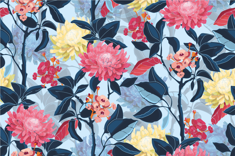 Original placemats floral pattern elegance - TenStickers