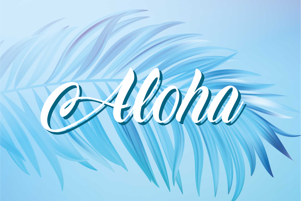 Aloha palm leaves quote placemats - TenStickers