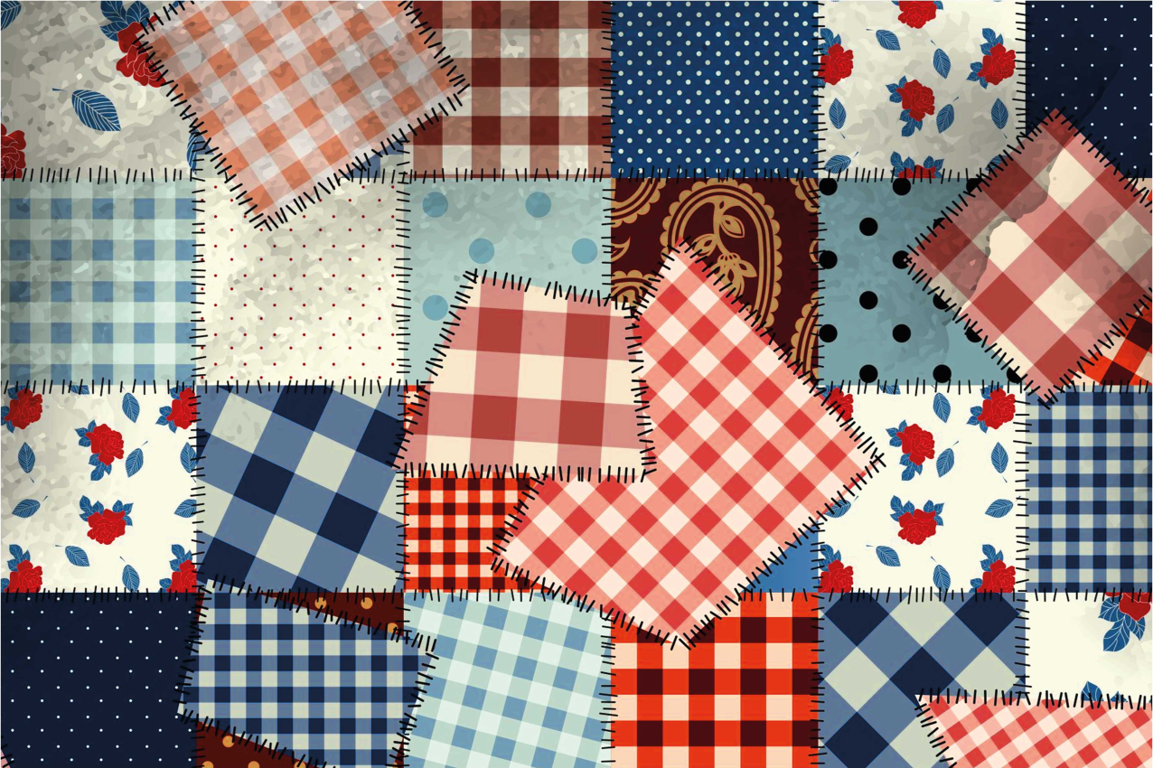 Textured placemats with patchwork fabric design - TenStickers