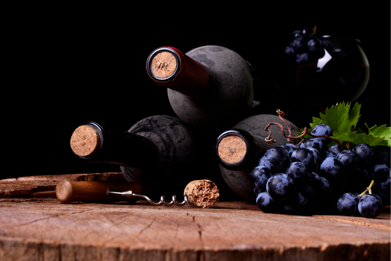 Original placemats grapes and wine bottles design - TenStickers