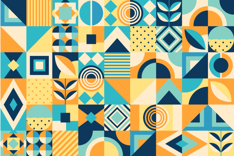 Modern placemats geometric pattern fun - TenStickers