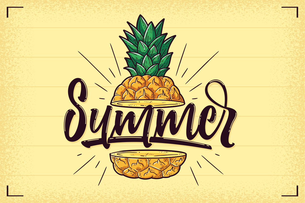 Quote placemats summer pineapple design - TenStickers