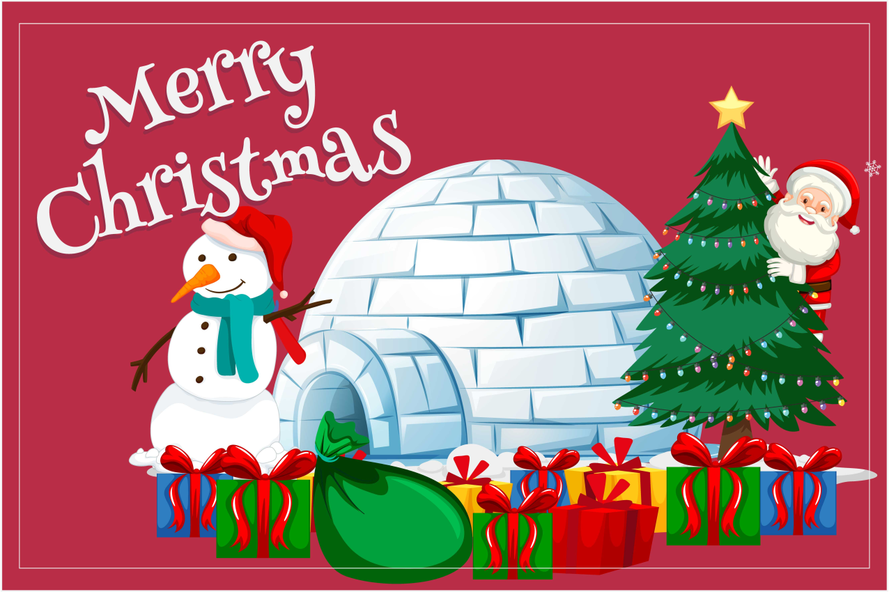 Holiday motifs and text Christmas placemats - TenStickers