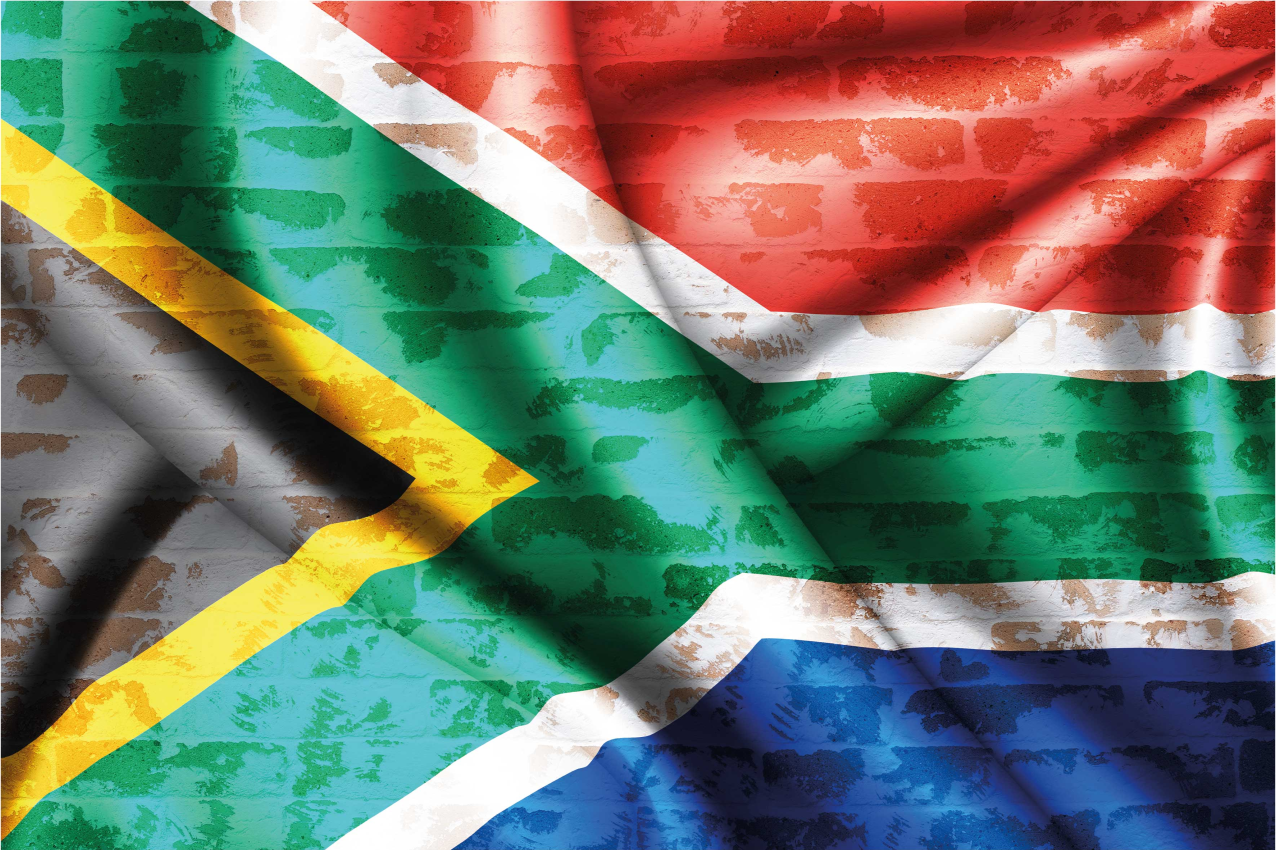 South Africa Flag on Brick textured placemats - TenStickers