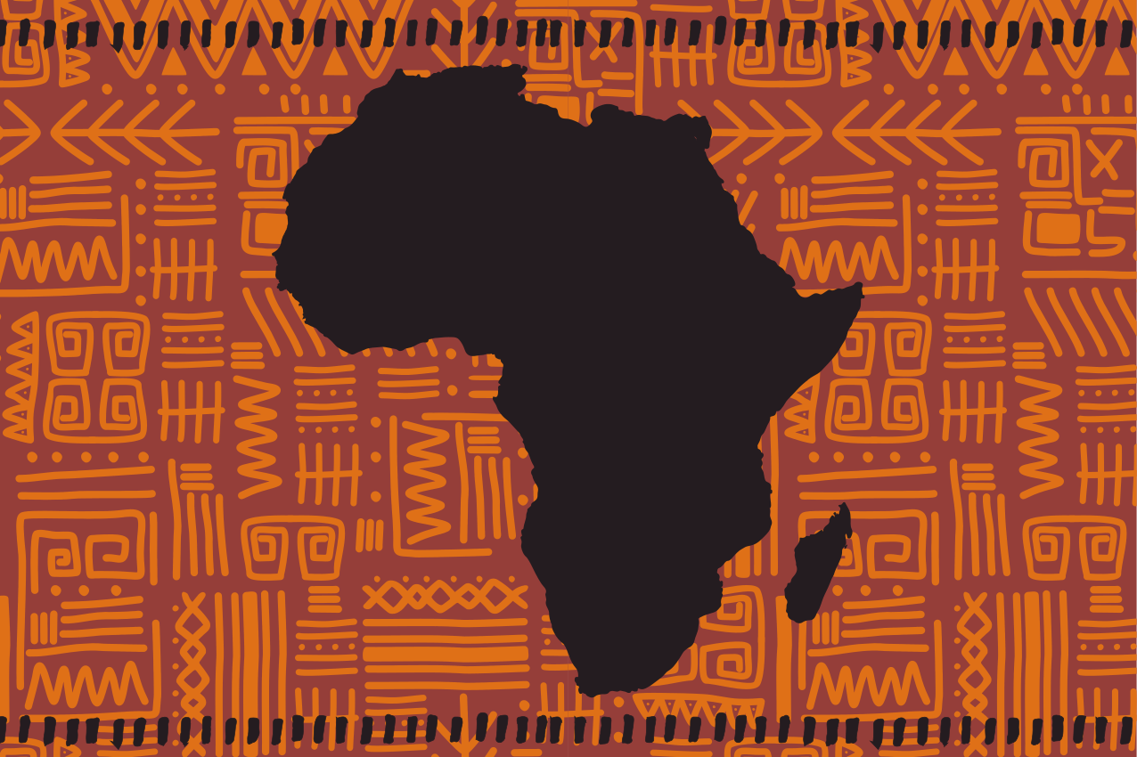 Africa map  tribal pattern textured placemats - TenStickers