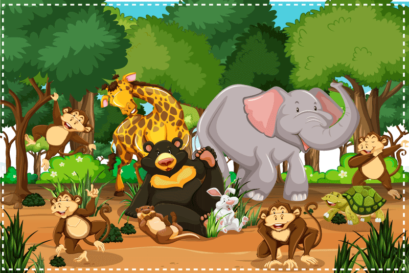 Children placemats animal fun scene - TenStickers