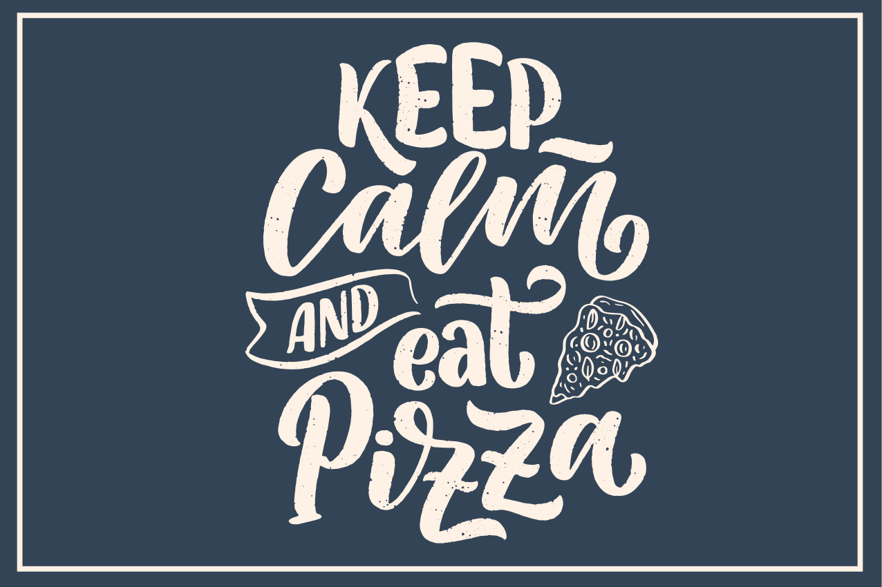 Calm pizza quote quote placemats - TenStickers