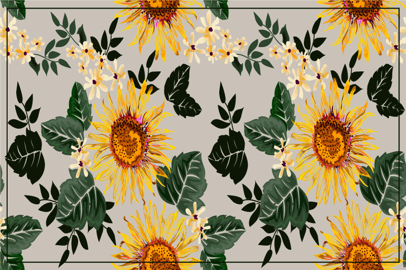Vintage sunflowers elegant placemats - TenStickers