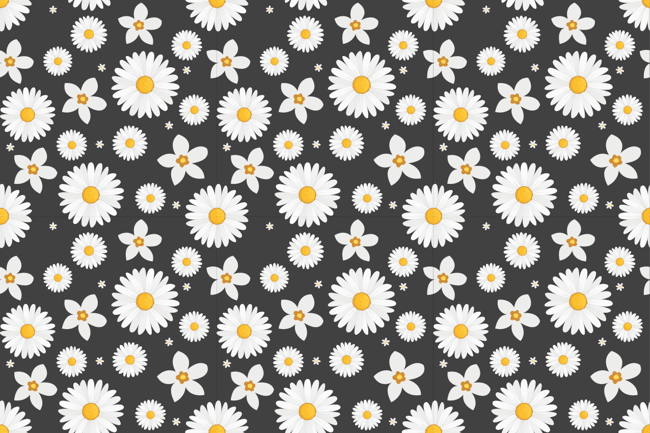 Textured placemats daisy floral design - TenStickers