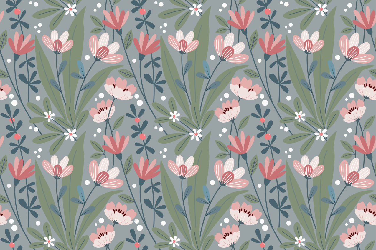 Original placemats floral pattern table - TenStickers