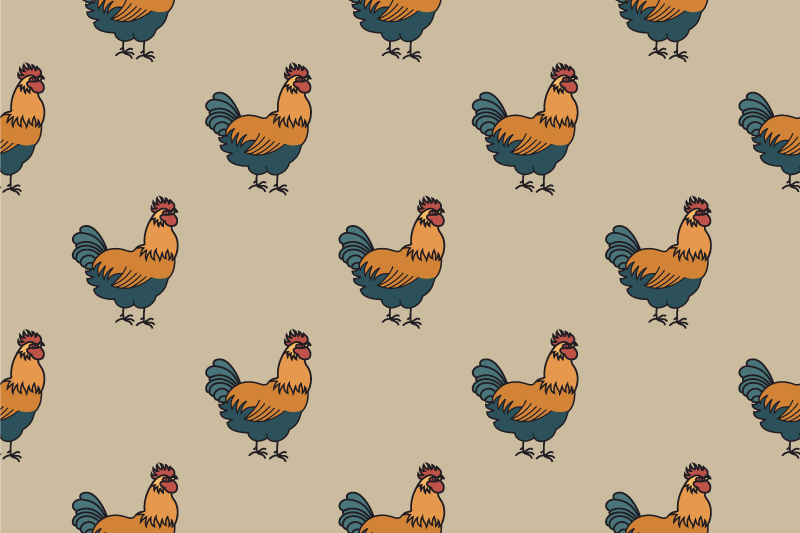 Original placemats charming chicken design - TenStickers