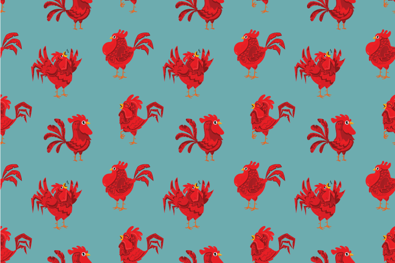 Original placemats charming rooster design - TenStickers