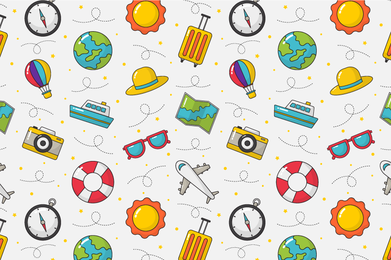 Children placemats playful travel themes - TenStickers