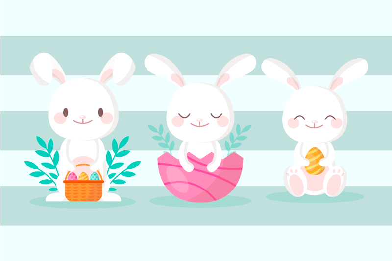 Children placemats with adorable bunny designs - TenStickers