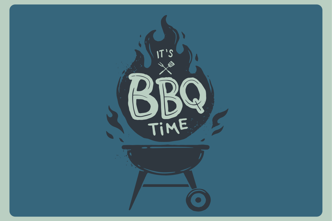 Quote placemats bbq time flames - TenStickers