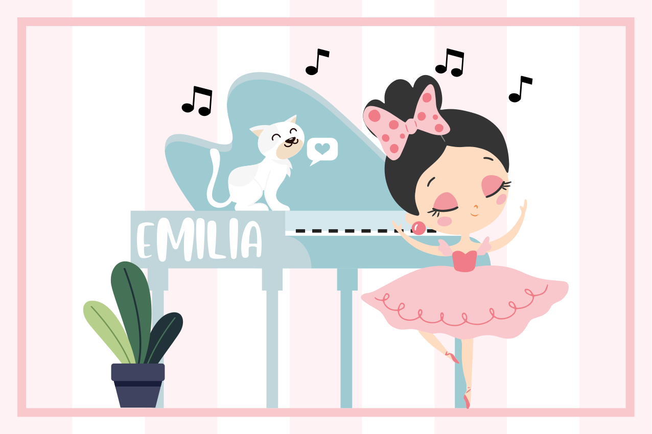 Children placemats ballet dancer figure - TenStickers