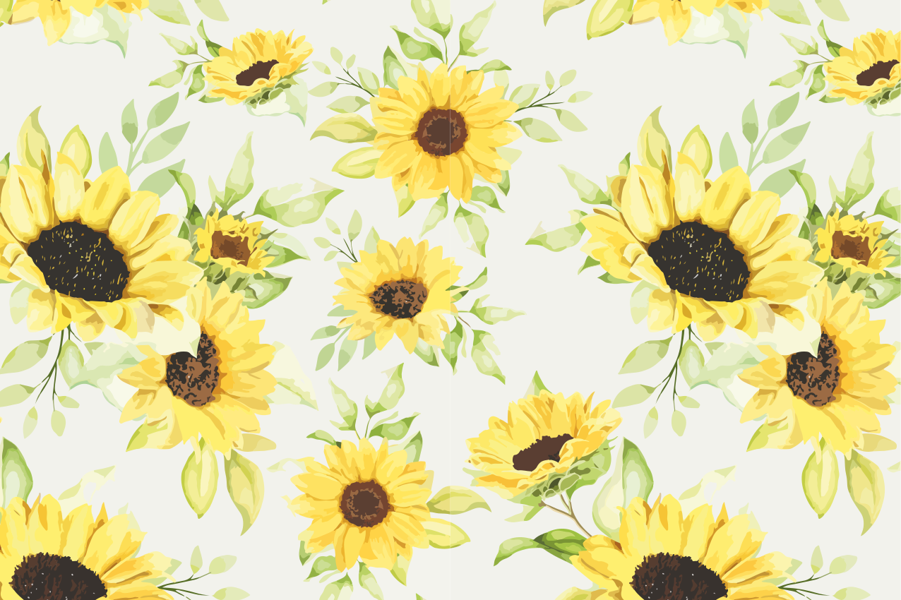 Cute watercolor sunflower original placemats - TenStickers