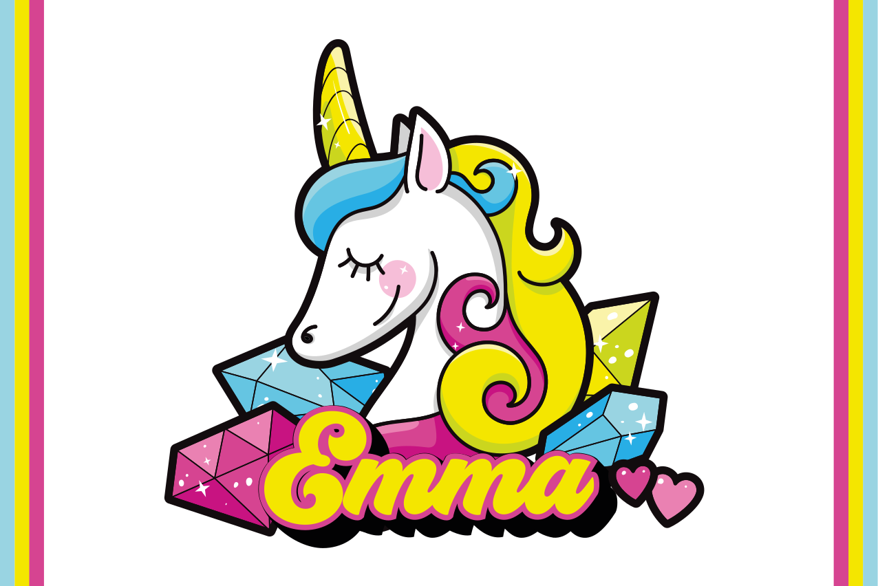Children placemats unicorn gem design - TenStickers