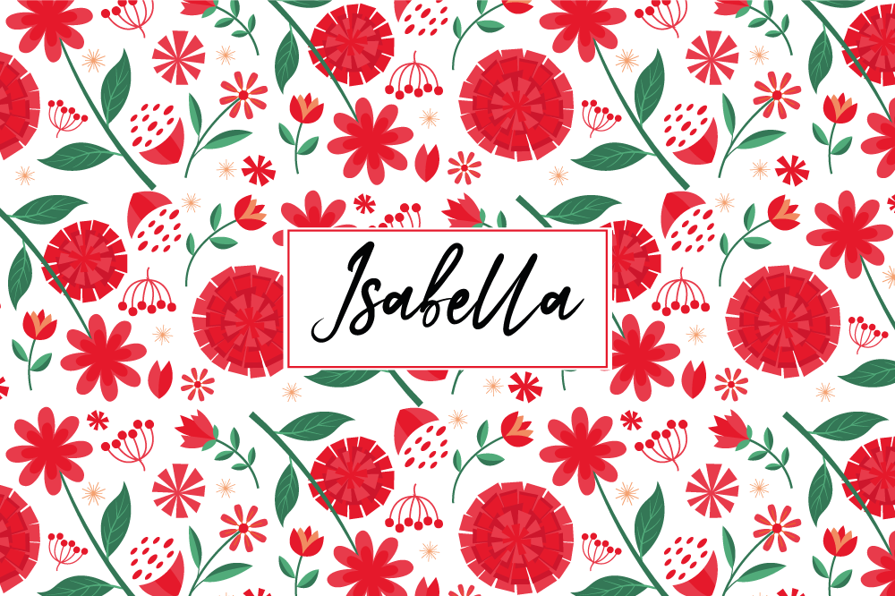 Personalised placemats floral name art - TenStickers