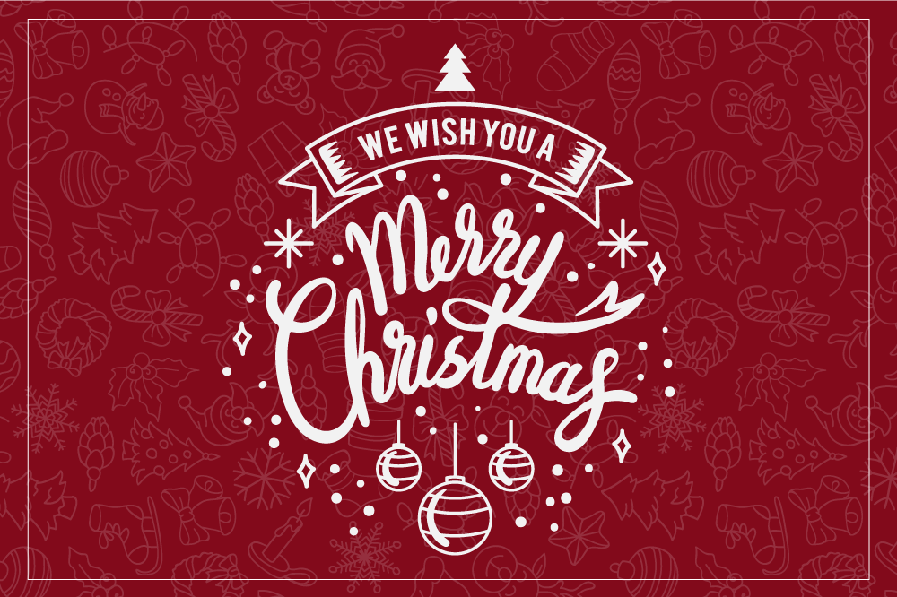 Text and decorations merry Christmas placemats - TenStickers