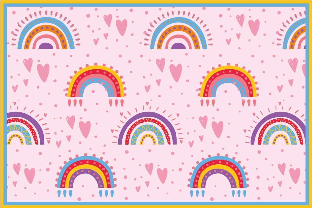 Children placemats with bright rainbow designs - TenStickers