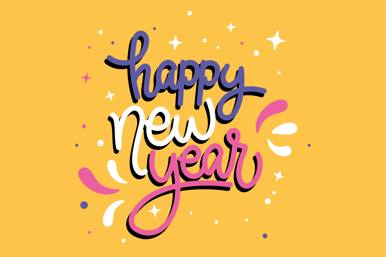 Christmas placemats with new year wishes design - TenStickers