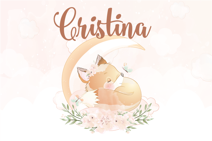 Personalised placemats cute fox design - TenStickers