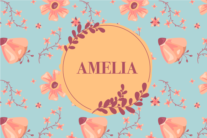 Personalised placemats with botanical design name - TenStickers