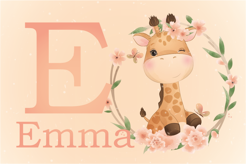 Children placemats cute giraffe design - TenStickers