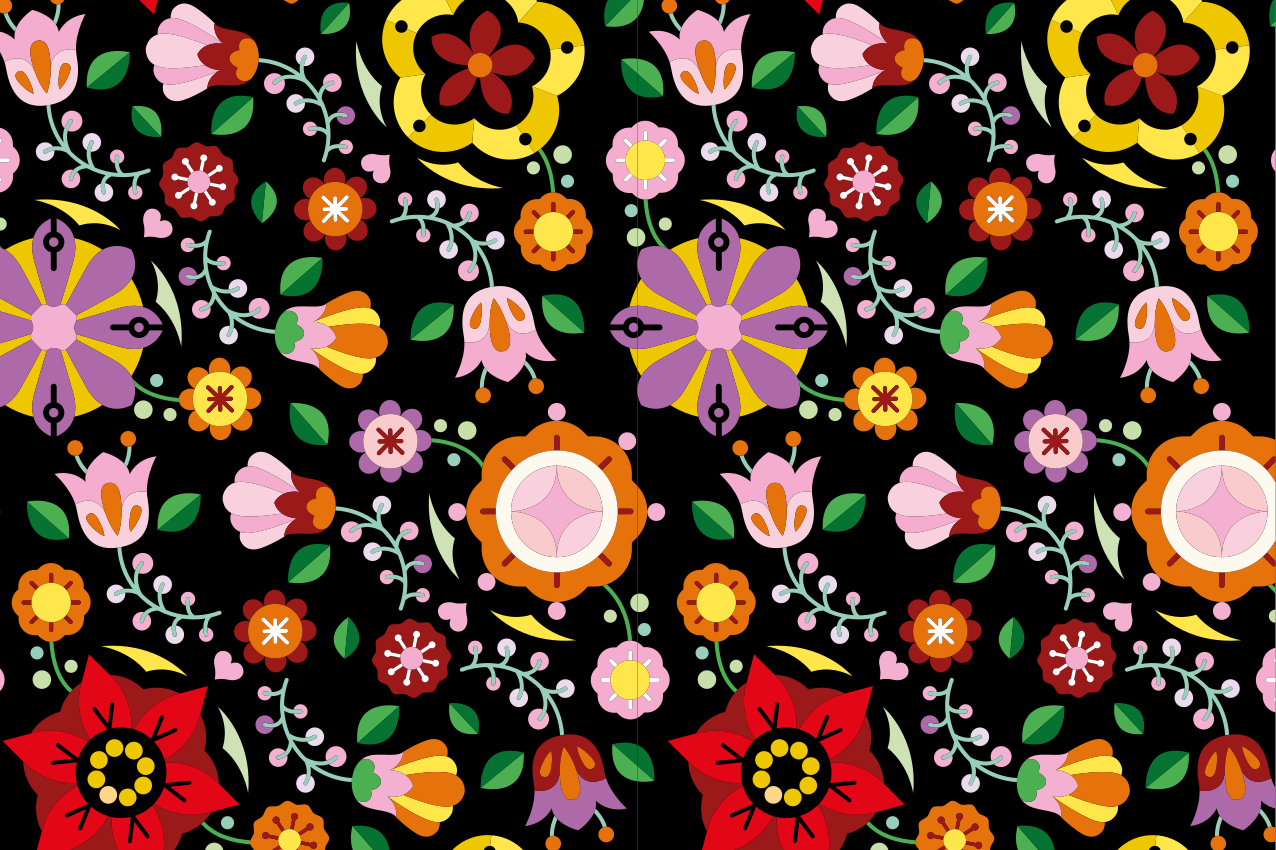 Original placemats lively floral design - TenStickers