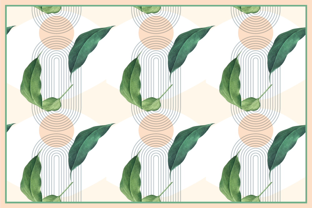 Modern placemats with abstract leaf designs - TenStickers