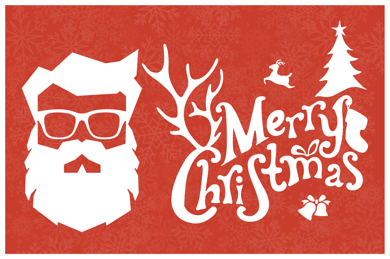 Christmas placemats santa with glasses - TenStickers