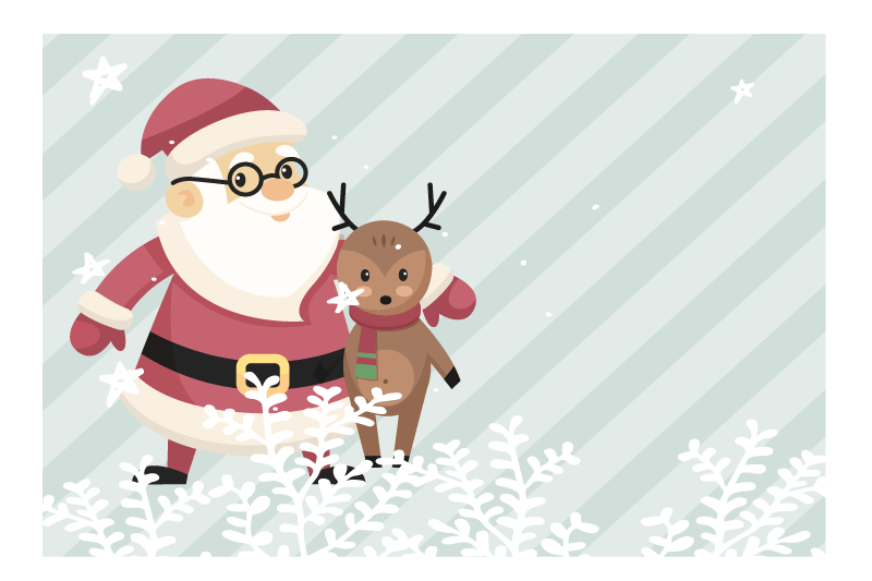 Christmas placemats santa and reindeer design - TenStickers