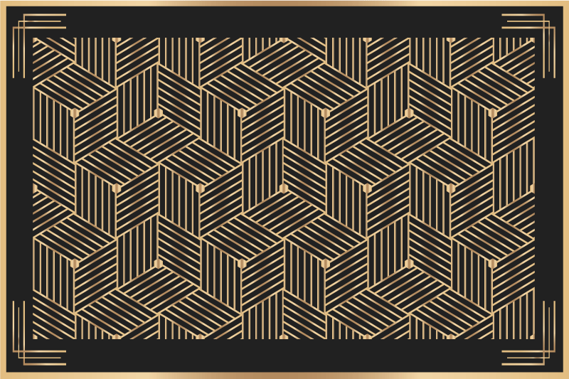 Textured placemats with geometric golden design - TenStickers