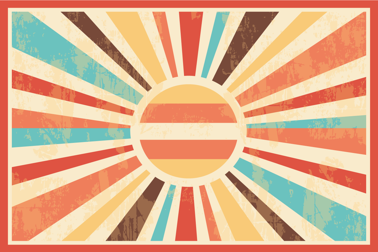 Modern placemats with lively sunburst design - TenStickers