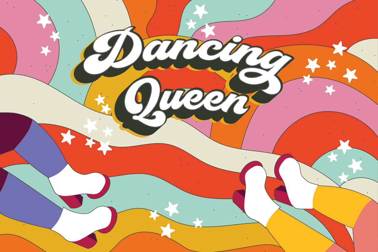 Dancing queen pink background placemats - TenStickers