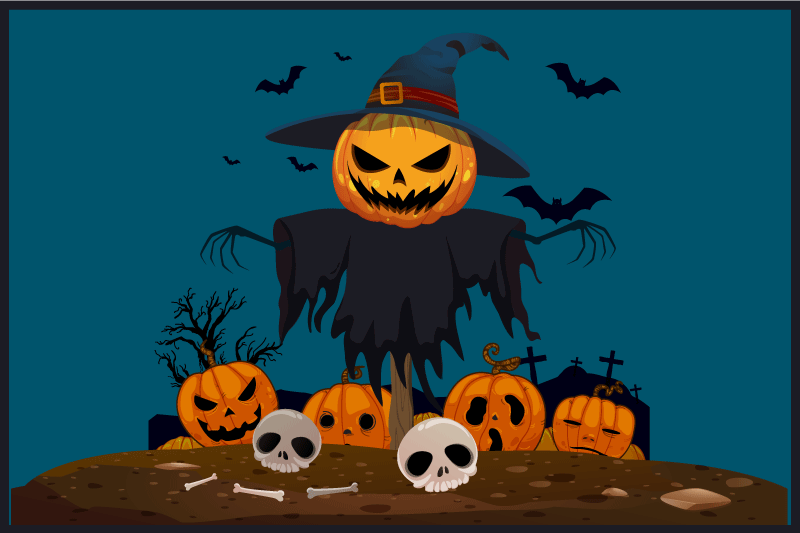 Halloween placemats scarecrow pumpkin terror - TenStickers