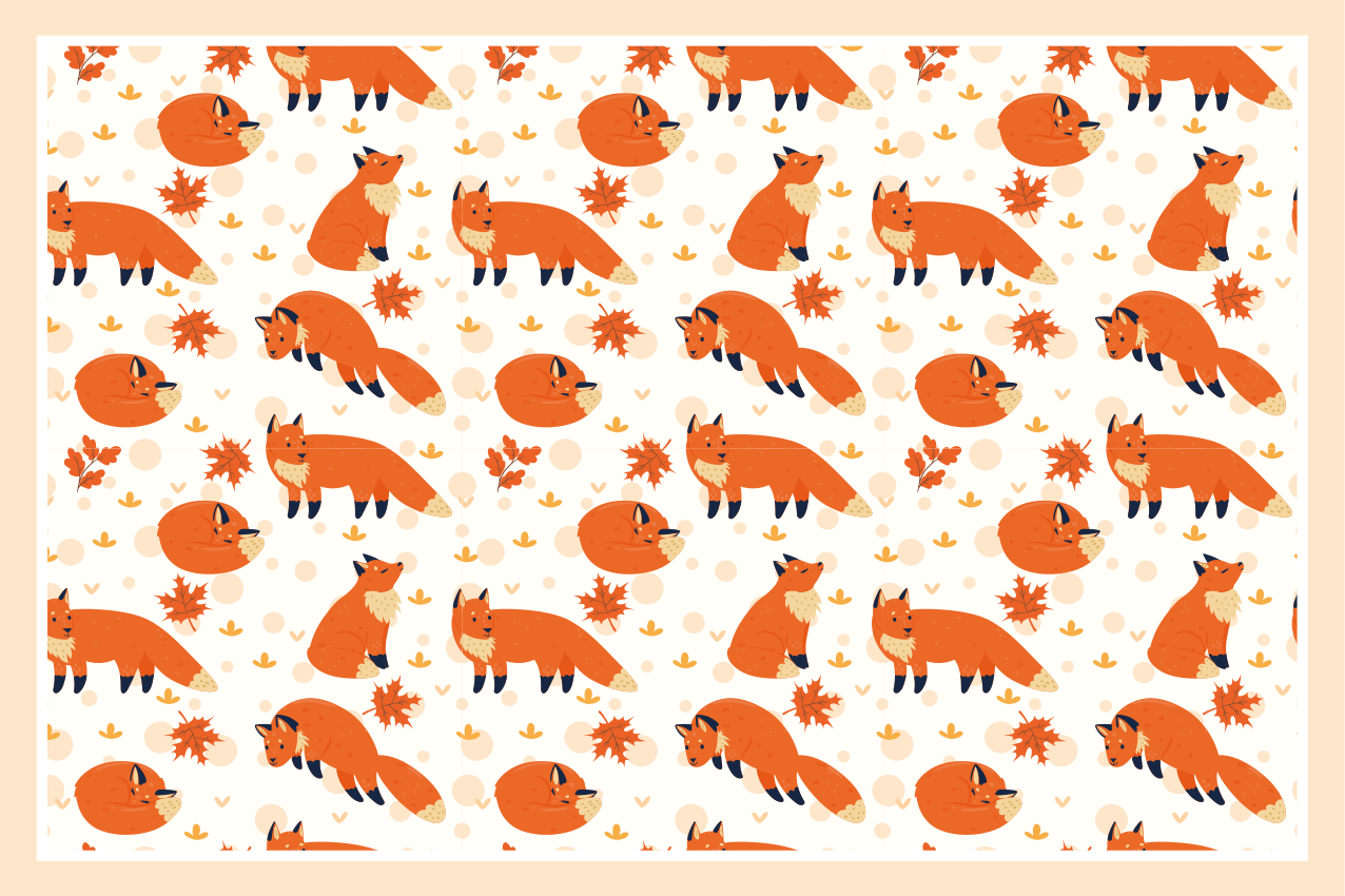 Beautiful foxes children placemats - TenStickers