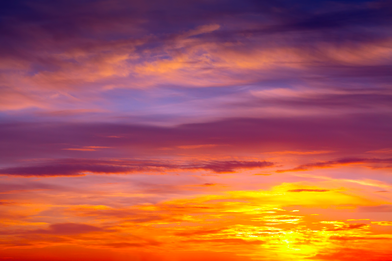 Modern placemats sunset horizon view - TenStickers