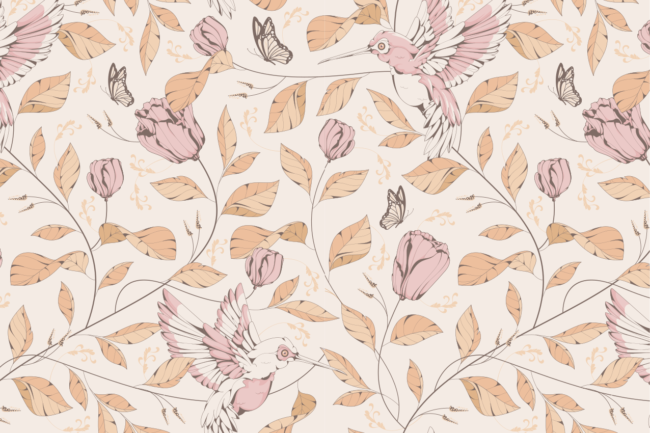 Original placemats hummingbird floral design - TenStickers