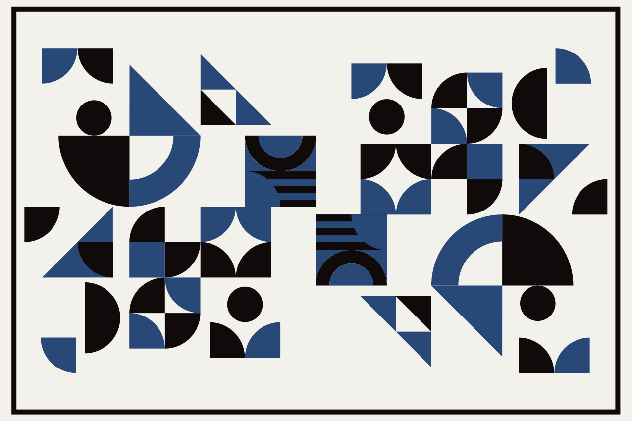 Modern placemats in geometric blue designs - TenStickers